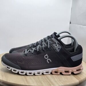 Women's Size 8.5 - On‎ Running Cloudflow Shoe Gray Black Peach Sneaker Active
